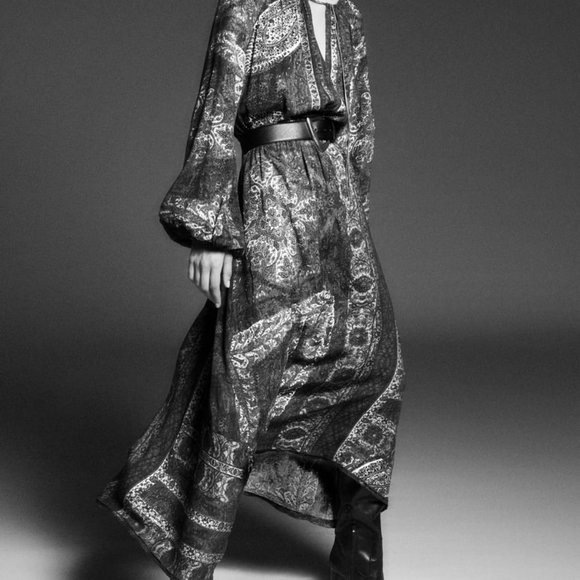 Zara Dresses Nwt Zara Maxi Bohemian Long Sleeve Dresszara Maxi